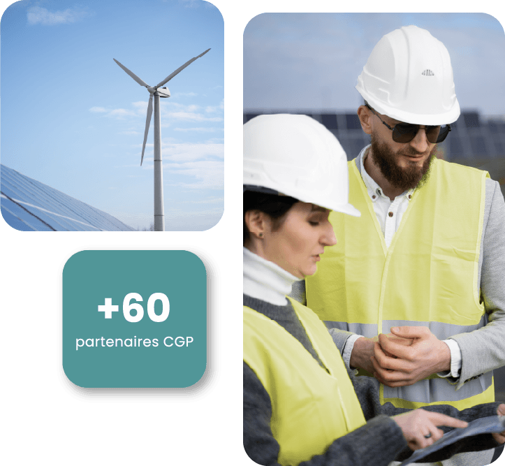 Image indiquant le nombre de partenaires CGP (+60)